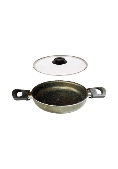Mehtap Granit Sahan 22 Cm Cam Kapaklı Gri