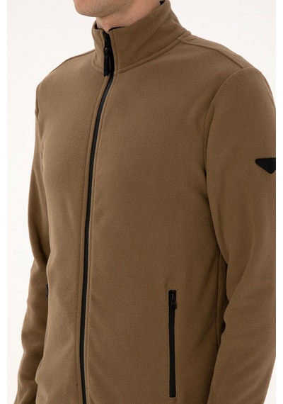 U.S. Polo Assn. Erkek Regular Fit Haki Polar Örme Hırka 50313779-VR027