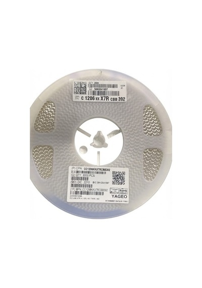Yageo 1206 Kk X7r 1kv Cbb 392 Smd Kondansatör / Çip Kondansatör 3000 Adet Makara Paket