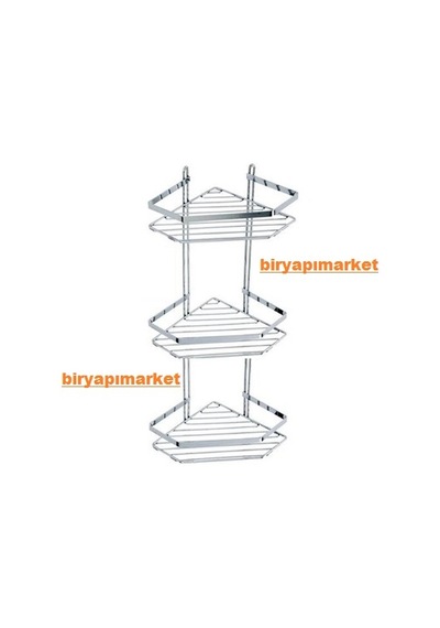 Lider Üçlü Köşelik Banyo Için Şampuanlık L4242 Krom