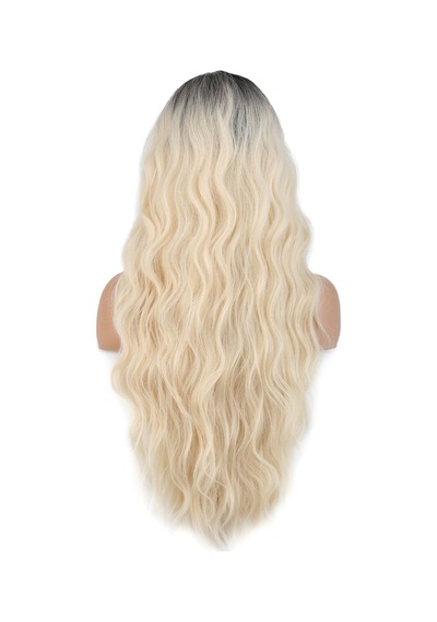 Uzun Su Dalgası Fiber Sentetik Peruk / / Platin Ombre - Rxlu-571134 Renkli