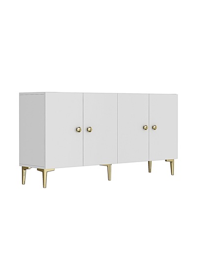 Ka1517bg Simple Konsol Ve Tv Sehpası Beyaz-gold 150cm Ka1517bg Simple Konsol Ve Tv Sehpası Beyaz-gold 150cm