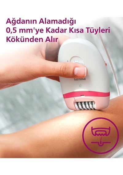 Bre255/05 Kablolu Epilatör,bacak İçin Kullanım,ışık Özellikli,3 Ek Parçalı,2 Hız Ayarı