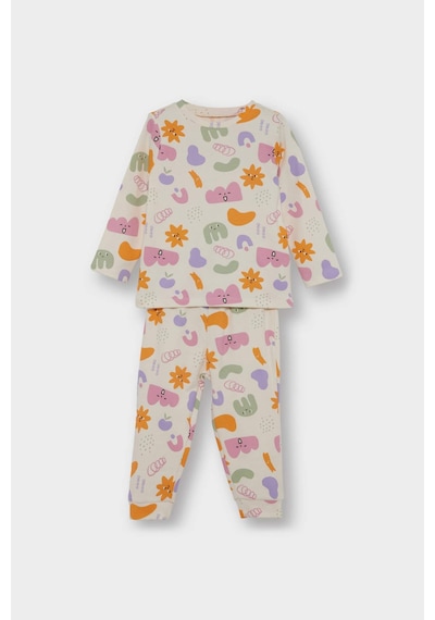 Defacto Kız Bebek Pijama Takımı Desenli Uzun Kollu Üst Uzun Alt F0635a525auer233 Ekru Defacto Kız Bebek Pijama Takımı Desenli Uzun Kollu Üst Uzun Alt F0635a525auer233 Ekru