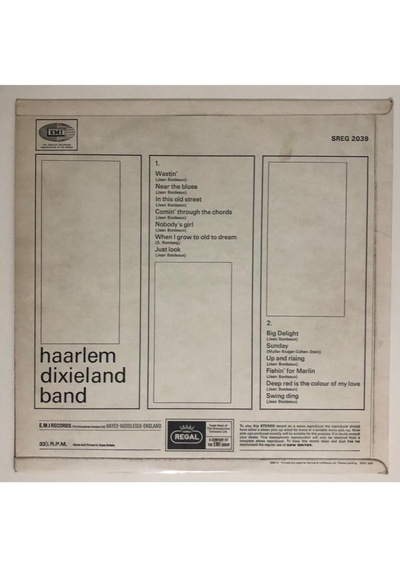 Haarlem Dixieland Band Lp Plak Orjinal Ingiltere Baskı