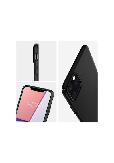Spigen İphone 11 Pro Max İle Uyumlu Kılıf Thin Fit Air Black Siyah