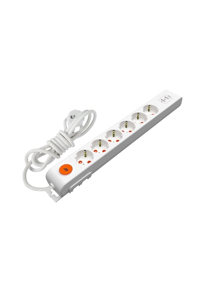 Mutlusan Ri-Tech 6'lı Usb Anahtarlı Topraklı Çocuk Korumalı Grup Priz 2 Metre Beyaz