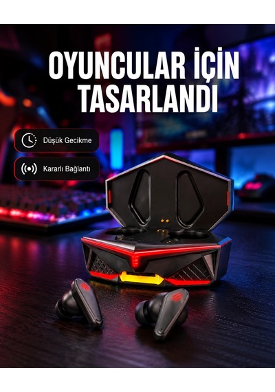 Led Işıklı Metal Kasa Kablosuz Kulaklık Yeni Nesil Diğer