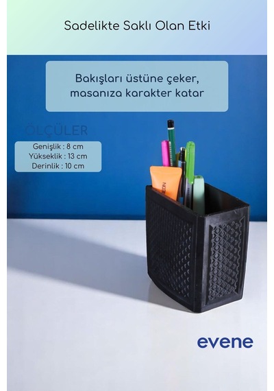 Kalemlik Masa Kalemliği Organizer Kalemlik Siyah Renk Model 92 Çok Renkli