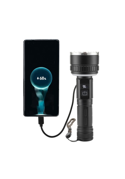 50w 5000 Lümen Şarjlı Alüminyum El Feneri Tripod Ayaklı Kamp Aydınlatması 3 Renk Siyah