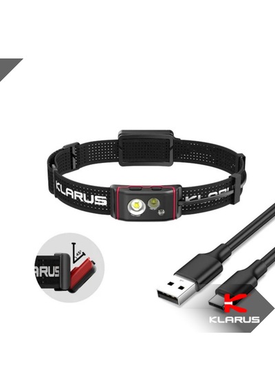 Klarus Hm5 Çok Amaçlı Kafa Lambası 800 Lümen, Usb-c Şarjlı, Hafif Kamp Ve Doğa Sporları Feneri Siyah