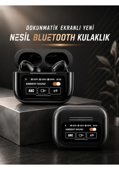 Bluetooth Kulaklık Kablosuz Ekranlı Anc/enc Destekli Dokunmatik - Lisinya Diğer