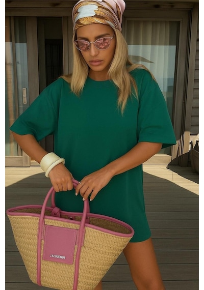 Oversize Unisex T-shirt Yeşil
