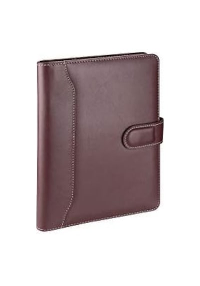 2k 5241 Ajanda Tarihsiz Çizgili 17x24 Cm. Ajanda/defter Hesap Makineli Suni Deri Organizer, Bordo 103 Ivory
