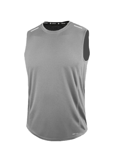 Erkek Nem Emici Hızlı Kuruma Atletik Teknik Performans Sporcu Sıfır Kol T-shirt Drıfıt-sıfırkol Gri