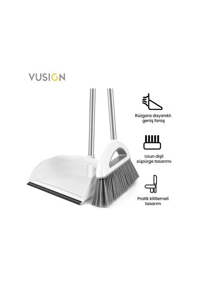 Vusıgn Süpürge Takımı Serisi 41.5x24.5x10 Cm Beyaz