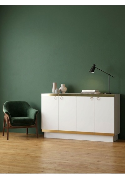 Karnaval 120 Cm Konsol, Tv Sehpası, Tv Ünitesi, Kahve Köşesi, Banyo Dolabı, Çok Amaçlı Dolap Gk8101-1 Beyaz