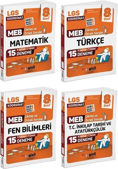 Gizli 2026 8. Sınıf Lgs Matematik + Türkçe + Fen + İnkılap Meb Çıkmış Ve Örnek Sorular Seti 4 Kitap
