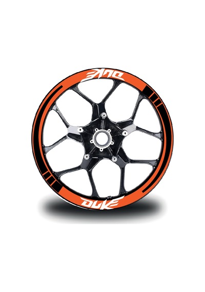 Duke Yazılı Uzun Üçgen Kesim KTM Şerit Jant Sticker Etiket Modeli