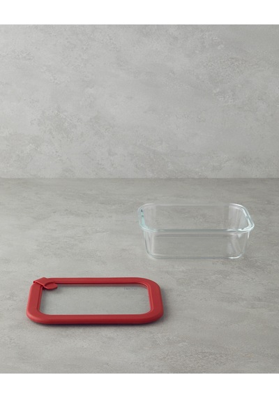 Hecha Cam Saklama Kabı 1050 Ml Kırmızı