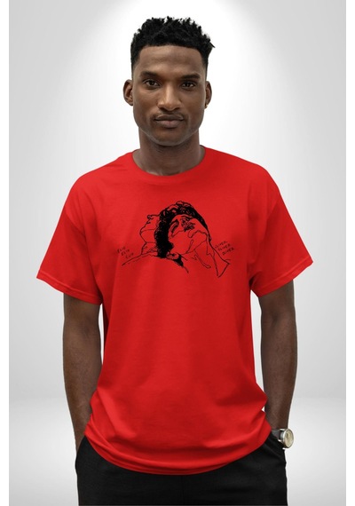 Elio Ve Oliver Call Me By Your Name Pamuklu Bisiklet Yaka Unisex Oversize Boyfriend Dijital Baskılı Kırmızı T-shirt Kırmızı