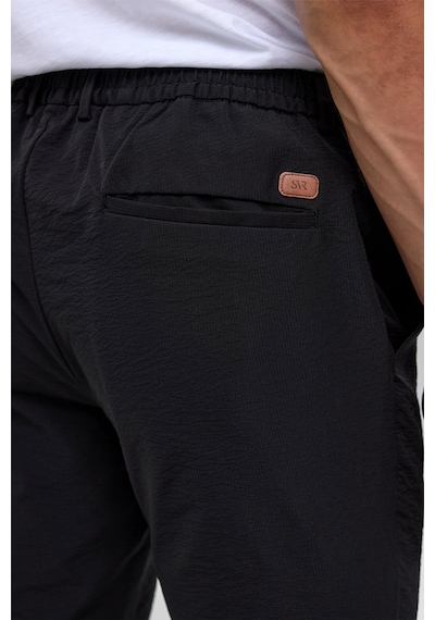 Süvari Siyah Slim Armürlü Jogger Pantolon