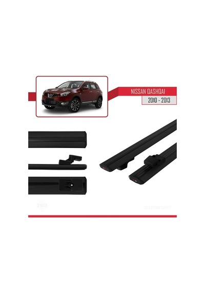 Accessorypart Nissan Qashqai 2010-2014 Arası İle Uyumlu Basıc Model Ara Atkı Tavan Barı Siyah