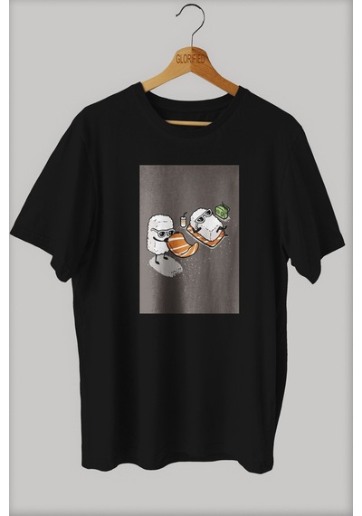 Noıssey -wed Keyifçi Marshmallow'lar Tasarım Baskılı Oversize T-shirt Tişört Sokak Tarzı Siyah