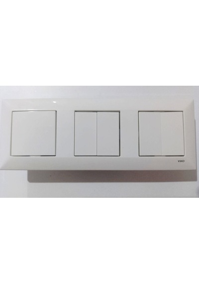 Viko Meridian Beyaz 3lü Set Komütatör + Komütatör+ Anahtar
