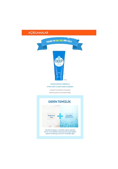 Missha A'PIEU Deep Clean Gözenek Temizleyici Yüz Yıkama Köpüğü 130 ML