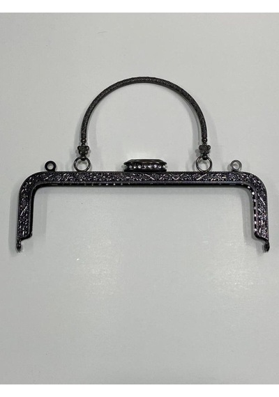 Karantuhafiye Çanta Ve Cüzdan Klipsi Taşlı Kare Model 20 Cm Antrasit Antrasit