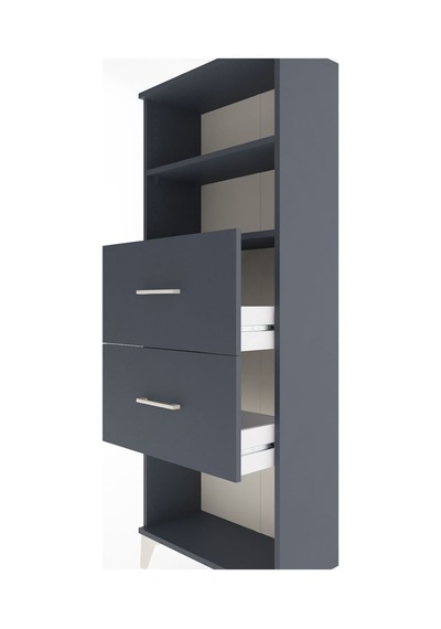 Arges Dolap 2 Raflı 2 Çekmeceli 60x30x163 Antrasit-antrasit Antrasit