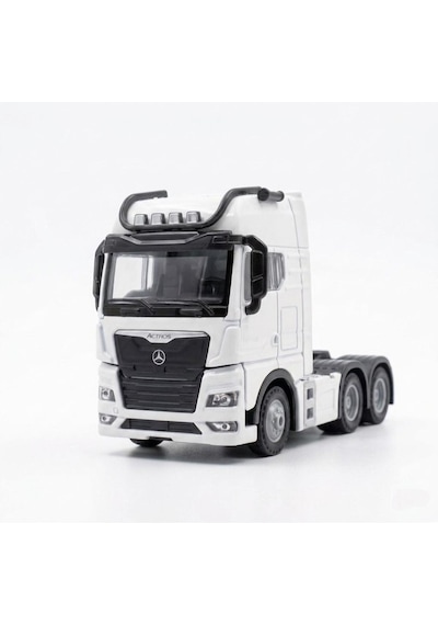 Mercedes Actroc Çek-bırak Mekanizmalı Metal Gerçekçi Tasarımlı Devrilebilir Kabinli Oyuncak Tır Beyaz