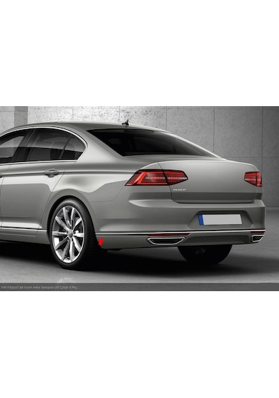 Vw Passat B8 Krom Arka Tampon Alt Çıtası 3 Parça 2015 2016 2017 2018 2019