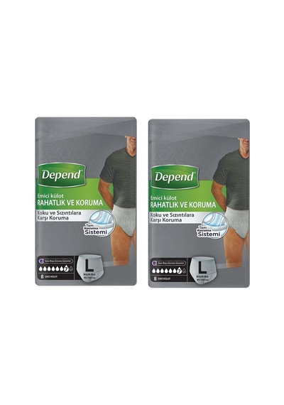Depend Külot Erkek Hasta Bezi Large 16 Adet L