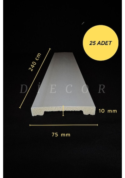 Diecor Dekoratif Boyanabilir 25 Adet 7,5 Cm Polistren Duvar Çıtası Beyaz 70 X 10 Model:xa147