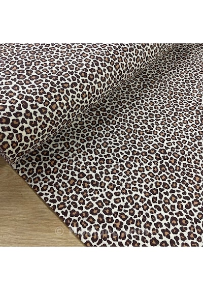Lionas Nevresimlik, Çarşaflı, Örtülük Leopar Desenli Kumaş Kahverengi