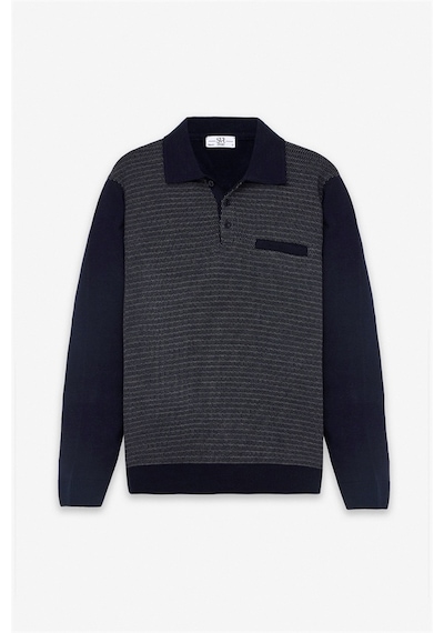 Süvari Lacivert Regular Fermuarlı Polo Yaka Kazak Tr2013700498-m09 Lacivert
