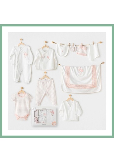 Bşkvirgo Ac25551 Newborn Set Pınk Baloons 10'lu Hastane Çıkışı Ekru Beden: 0-3 Ay Renk: Ekru Bsk2026