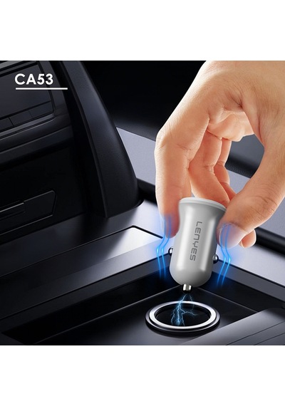 Mini Araç Şarj Aleti Lenyes Ca53 Hızlı Şarj Özellikli Dual Type-c + Usb-a Portlu 30w Beyaz