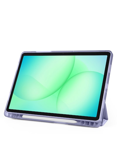 Samsung Galaxy Uyumlu Tab A11 Plus Kılıf Tri Folding Kalem Bölmeli Katlanabilir Standlı Pu Deri Yumuşak Kapak