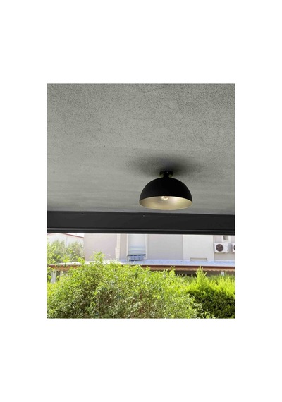 Retro Rustik Tavan Avize Plofonyer 40cm Metal Avize Salon Oturma Odso Genc Odası Avize Siyah