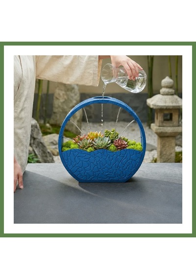Bezos 3d Baskı Self-watering Planter - Kendi Kendini Sulayan Saksı-mavi Hb006