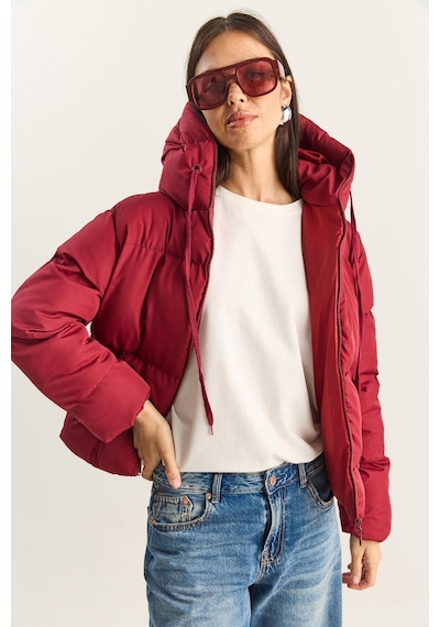 Shade Kadın Kapüşonlu Şişme Mont 10141018 - Koyu Bordo