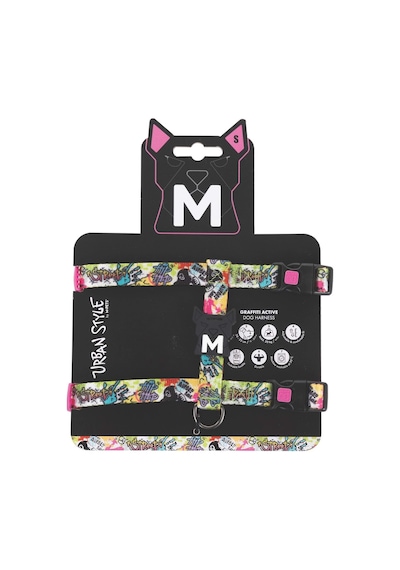 M-pets Urban Style Graffıtı Active Köpek Göğüs Tasması S Çok Renkli