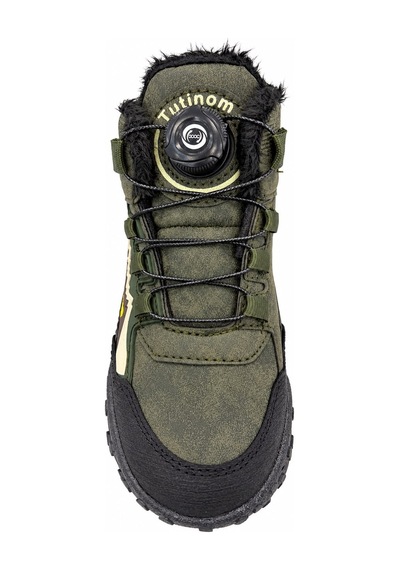 Tutınom Çocuk Mekanizma Bağcıklı Sportif Tasarım İçi Tüylü Outdoor Trekking Bot Haki