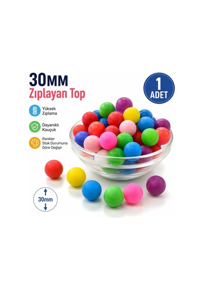 30 Mm Zıplayan Top Kauçuk Oyuncak Top Yüksek Zıplama Dayanıklı 1 Adet Renk Stok Durumuna Göre Gönder