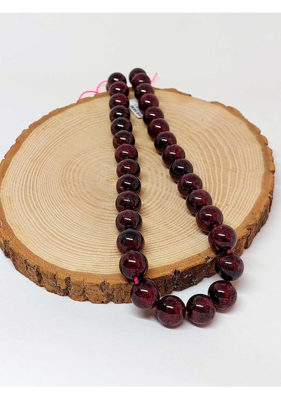 Yasamtohumu Lal Garnet Granat Taşı Dizi 12mm Çok Renkli