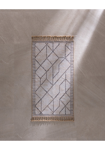 Urbain Halı - Beyaz - 80x150 Cm 8684427334843 Çok Renkli