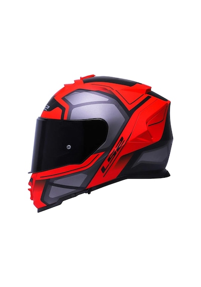 Ls2 Storm 2 Faster Siyah Vizörlü Motosiklet Kaskı Siyah Vizörlü Mat Kırmızı - Titanyum